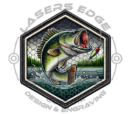 01. Large Mouth Bass- Leatherette UV Printed Heat Transfer