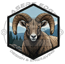 03. Big Horn Sheep- Leatherette UV Printed Heat Transfer