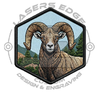 02. Big Horn Sheep-Leatherette UV Printed Heat Transfer