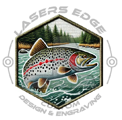 01. Rainbow Trout- Leatherette UV Printed Heat Transfer